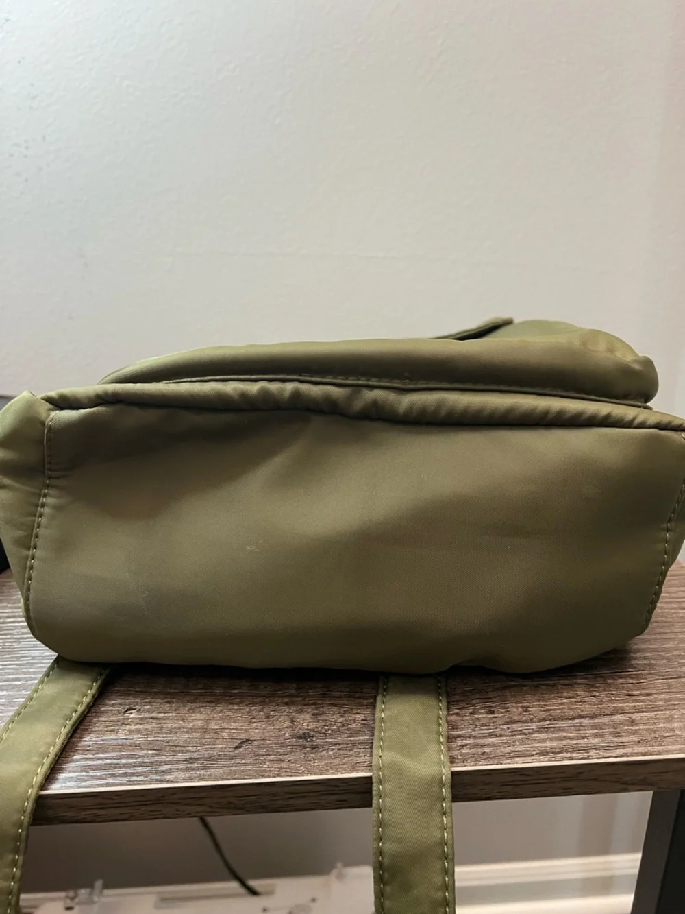 Olive Green Women's Nylon Drawstring Backpack